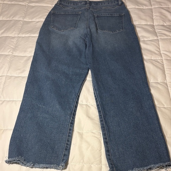 Sincerely Jules High Waisted Straight Wide Leg Frayed Hem Jeans - Picture 11 of 11